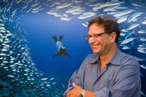 David Doubilet at the opening reception of his exhibit of underwater photographers "Below," which launched the Blue Ocean Film Festival in Monterey California, August 24, 2010.